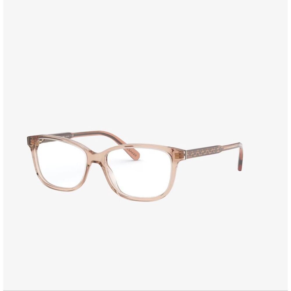Coach Signature “C” print glasses frame in transparent peach